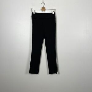 Lisette L Montreal pants women size 4 pull on stretch white striped sides pants